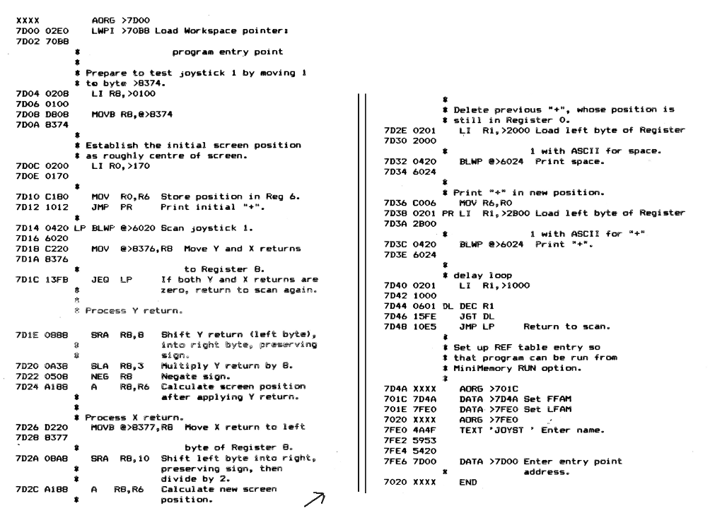assembly code for mini memory