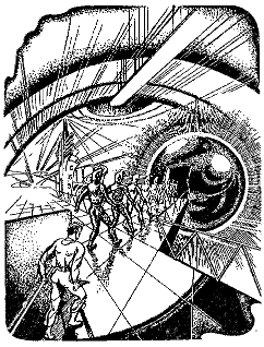 illustration from ADAPTABILITY by Francis G Rayer  New Worlds #6 1950