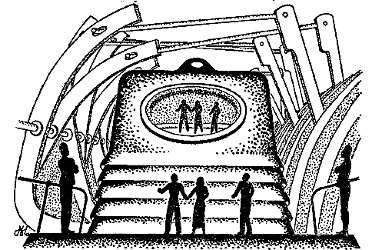 illustration from New Worlds #8 1950