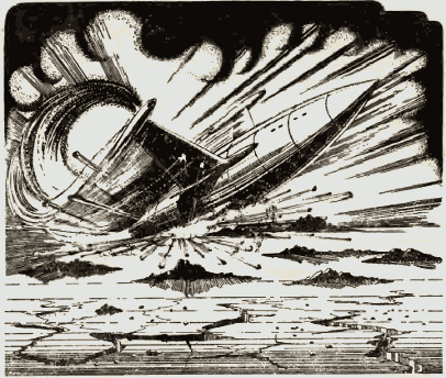 illustration from Firstling. Space ship.