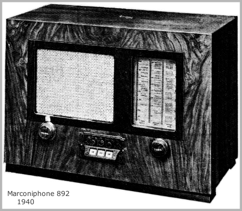 External view 1940 Marconiphone Model 892 Battery Receiver