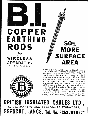 advert for 1935 British Insulated Cables Earthing Rod