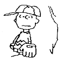 sketch of charlie brown drawn on a TI99/4a computer in 1982 screenshot of game
