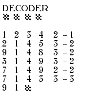 screen dump of game Decoder screen image of program