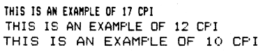 image illustrating 17, 12 and 10 characters per inch