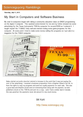 Extract from scienceguy web site- Bill Kuhl